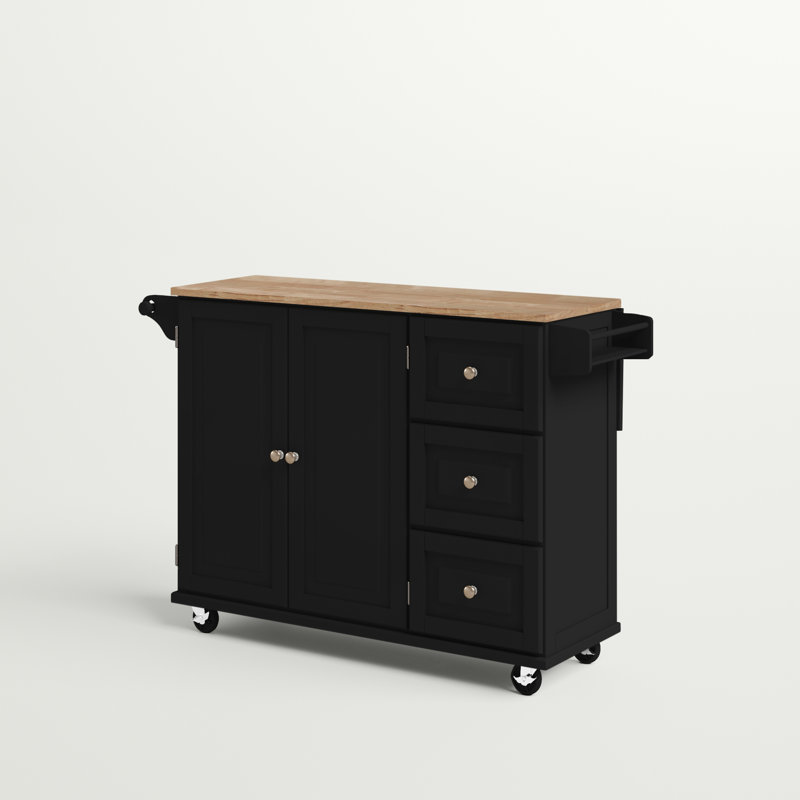 Red Barrel Studio® Kuhnhenn Solid Wood Kitchen Cart & Reviews Wayfair